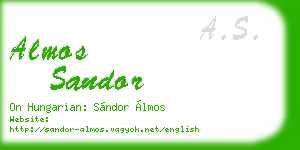 almos sandor business card