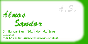 almos sandor business card